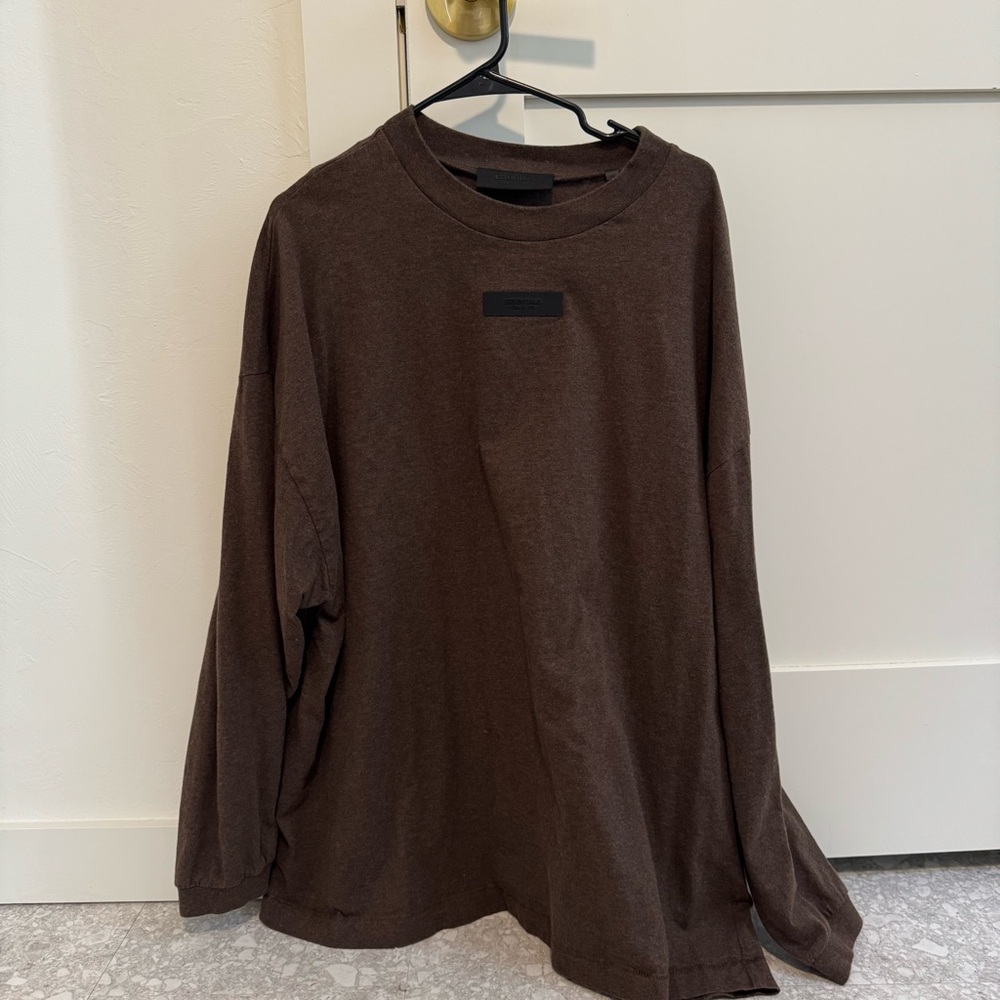 Essentials FEAR OF GOD brown long sleeve shirt